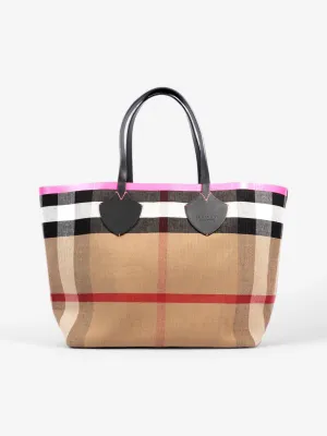 Burberry The Giant Reversible Tote House Check / Pink Canvas