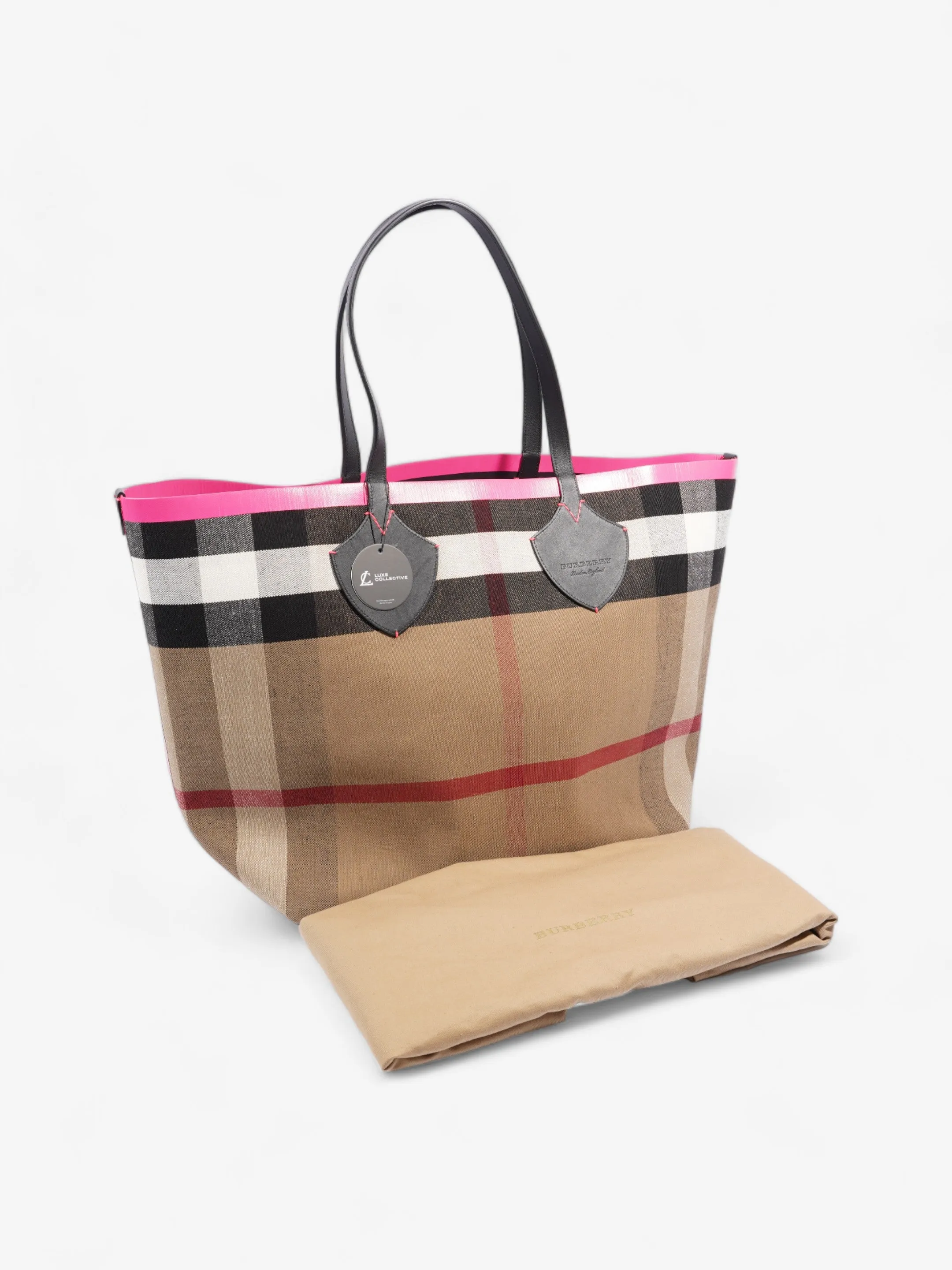 Burberry The Giant Reversible Tote House Check / Pink Canvas