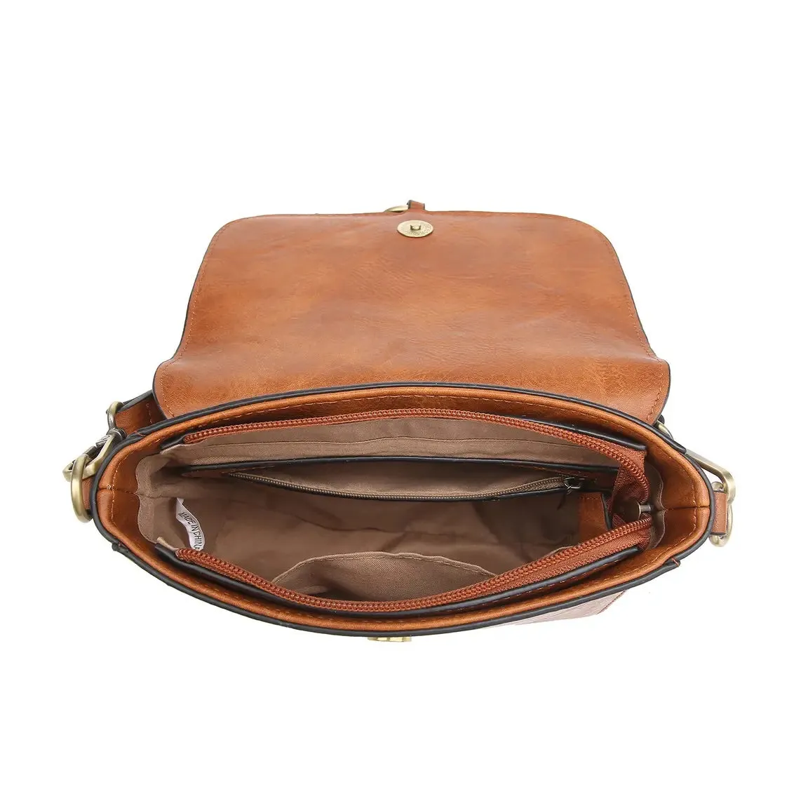 Camel Studded Crossbody Bag