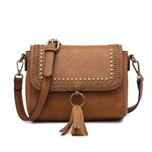 Camel Studded Crossbody Bag