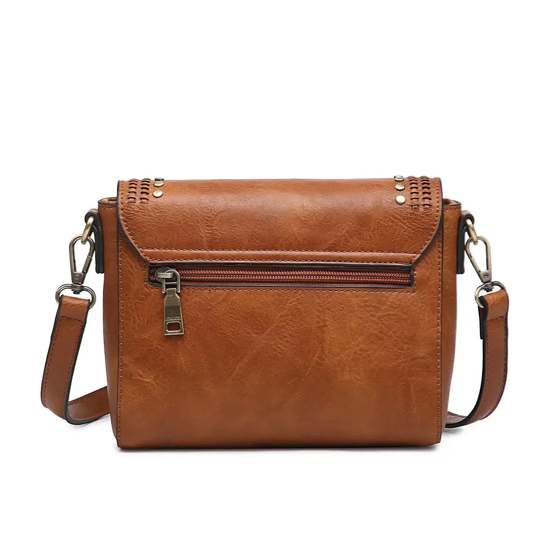 Camel Studded Crossbody Bag