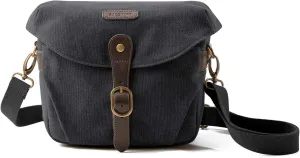 Camera Bag, SLR DSLR Canvas Crossbody Camera Case, Compact Camera Shoulder Bag with Rain Cover for Women and Men, Black