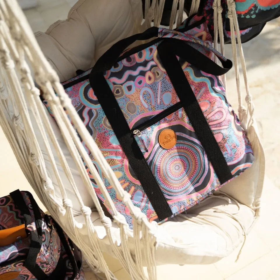 CAMPING UNDER THE MOONLIGHT TOTE BEACH BAG