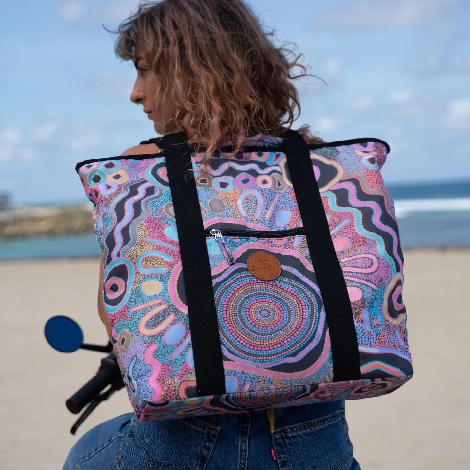 CAMPING UNDER THE MOONLIGHT TOTE BEACH BAG
