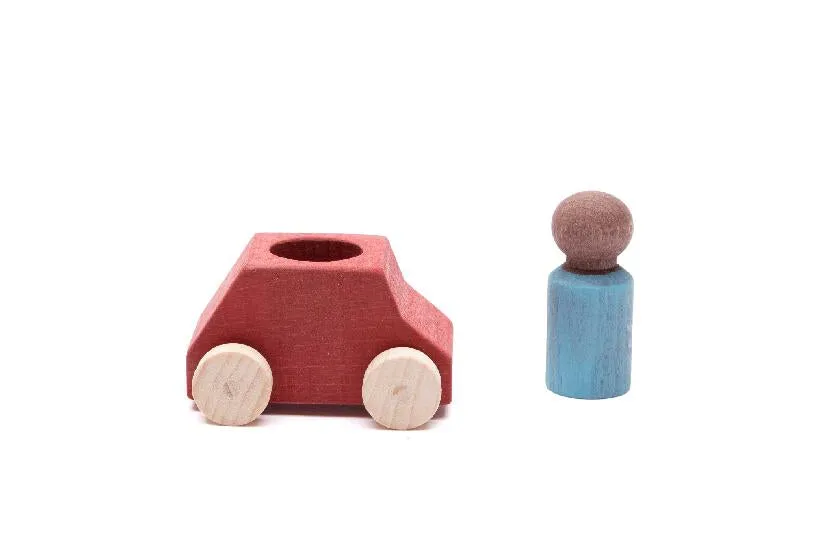 Car Red with Turquoise Figure