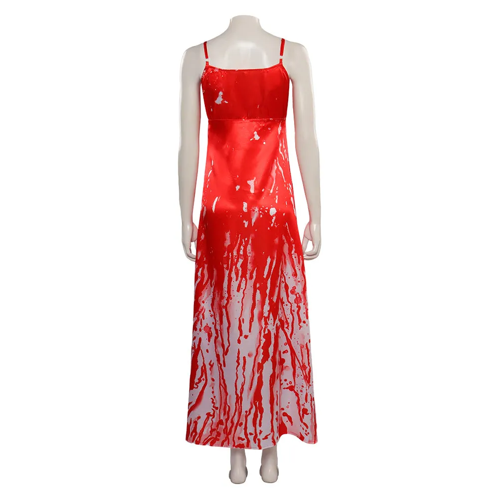 Carrie Red Red Dress Cosplay Costume Halloween Carnival Suit