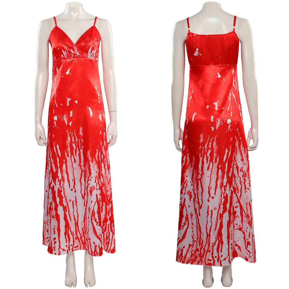 Carrie Red Red Dress Cosplay Costume Halloween Carnival Suit