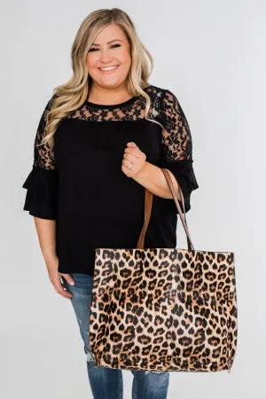 Carry-All Reversible Tote- Leopard Print & Brown