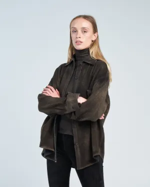 cashmere wool net fabric shirt