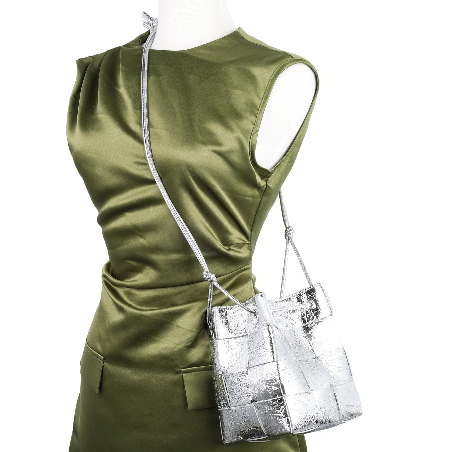 Cassette Strapped Mini Bucket Bag