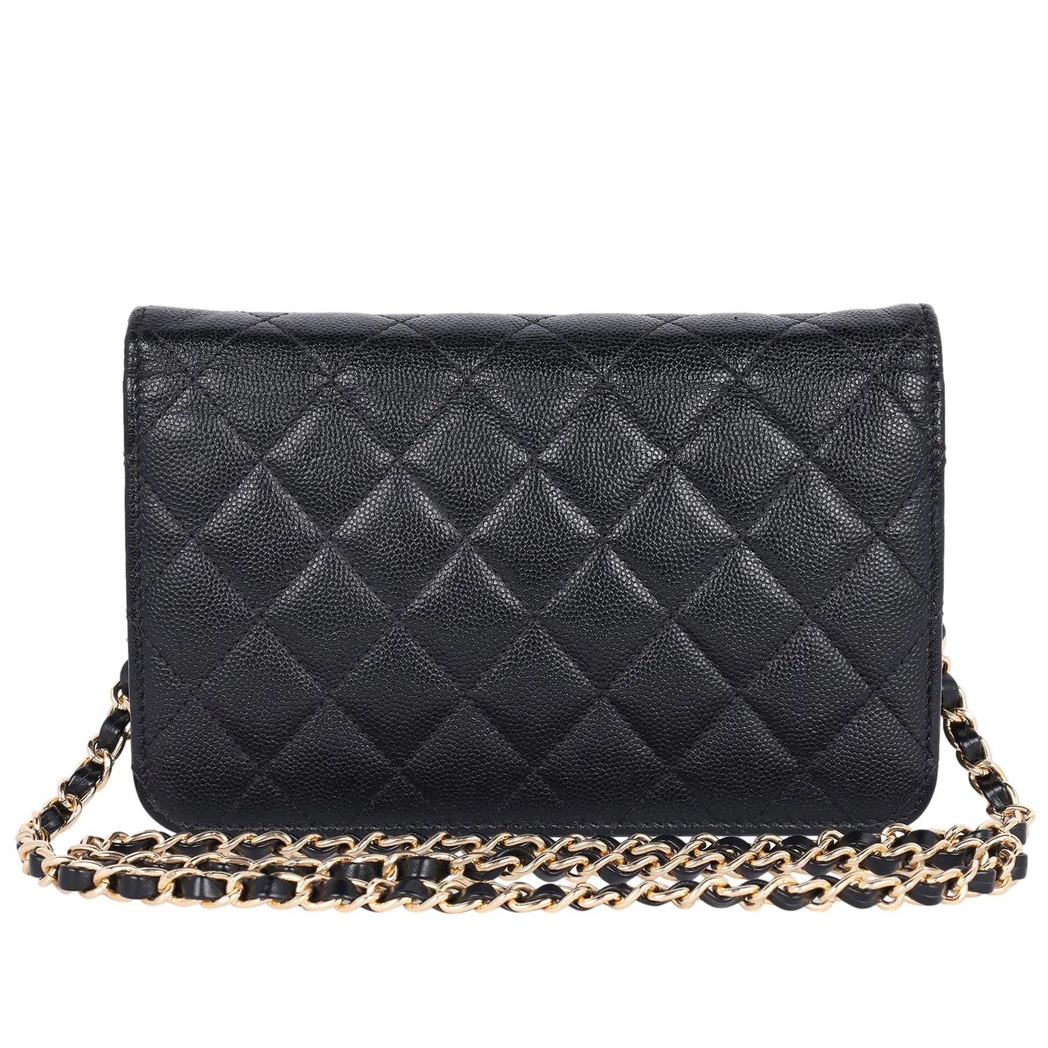 Caviar Quilted Golden Class Wallet On Chain WOC