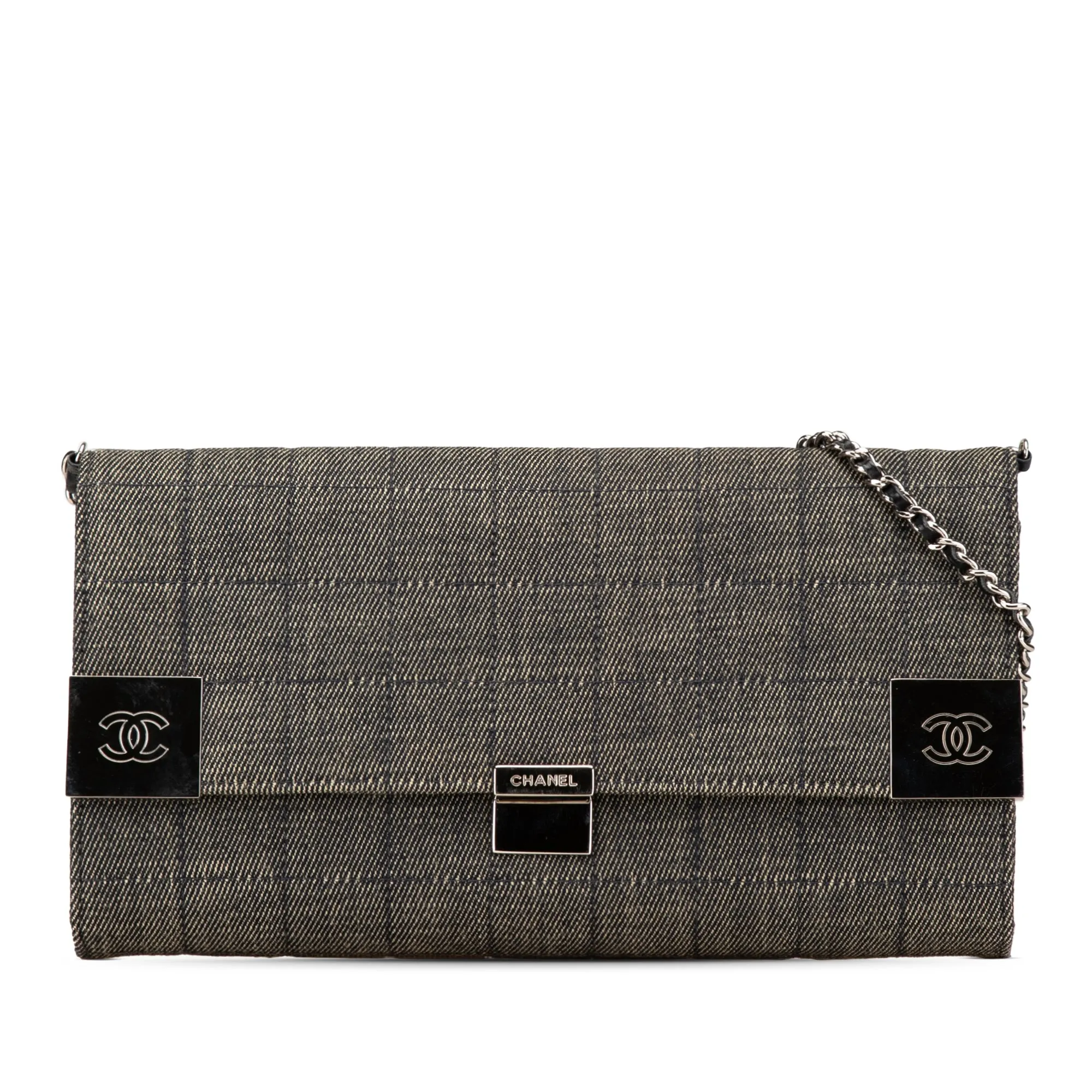 CC Choco Bar Denim Chain Flap
