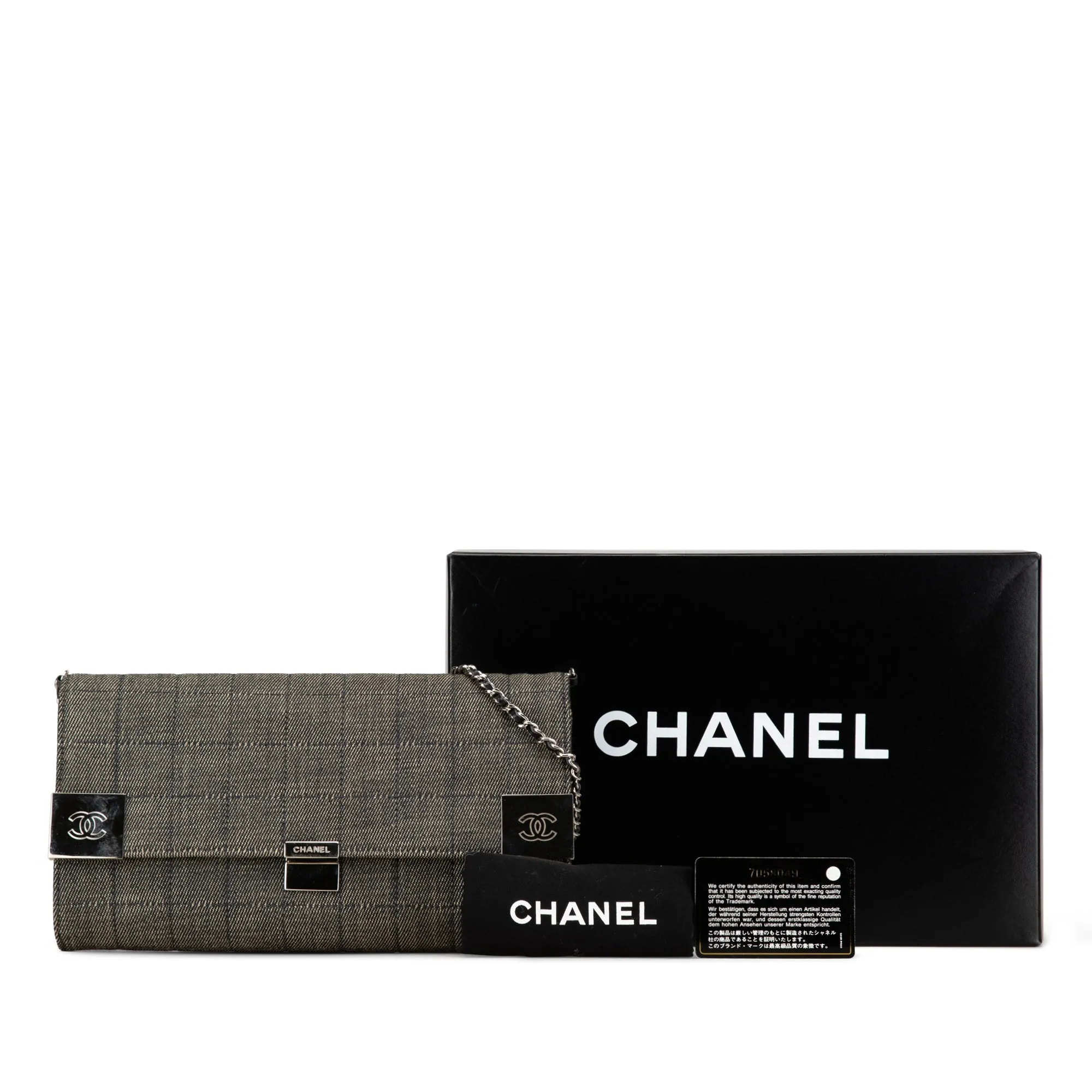 CC Choco Bar Denim Chain Flap