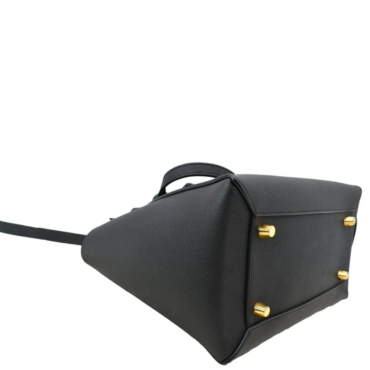 CELINE Mini Belt Grained Calfskin Leather Shoulder Bag Black  - Hot Deals