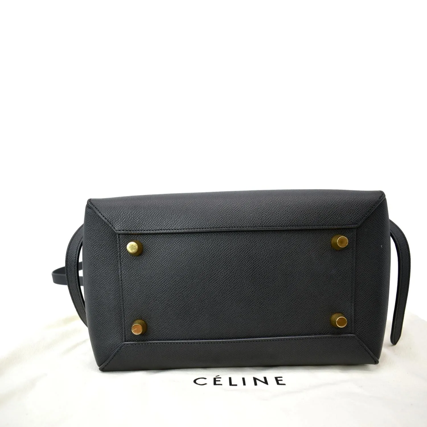 CELINE Mini Belt Grained Calfskin Leather Shoulder Bag Black  - Hot Deals