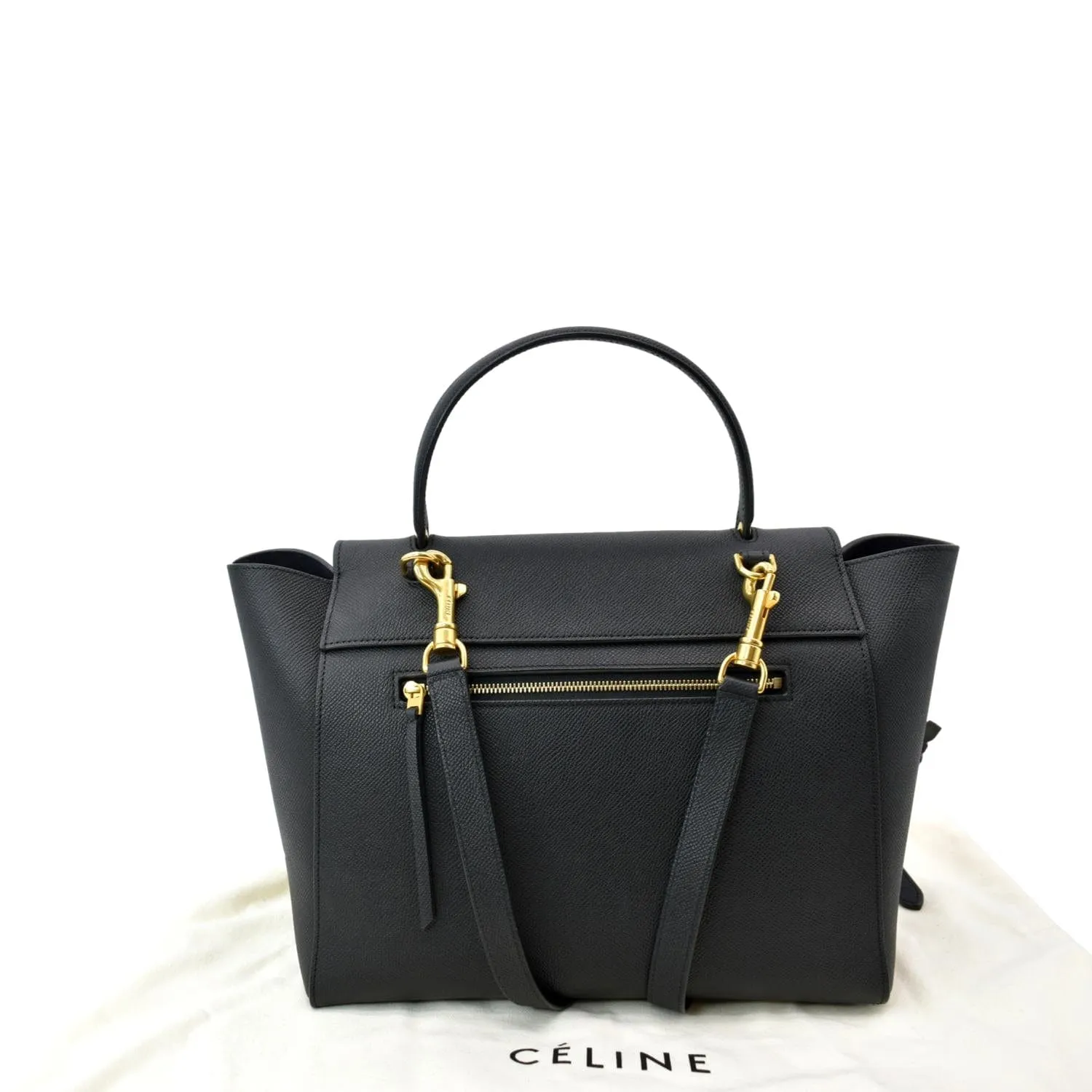 CELINE Mini Belt Grained Calfskin Leather Shoulder Bag Black  - Hot Deals
