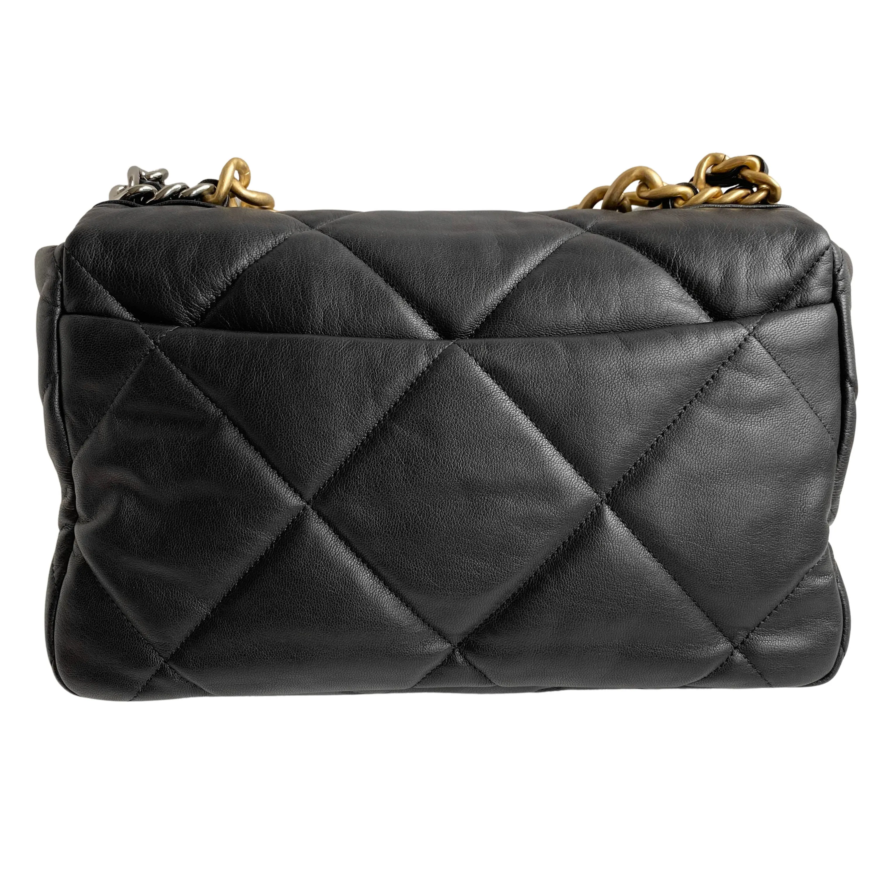 Chanel 19 Medium Flap Bag in Black Goatskin