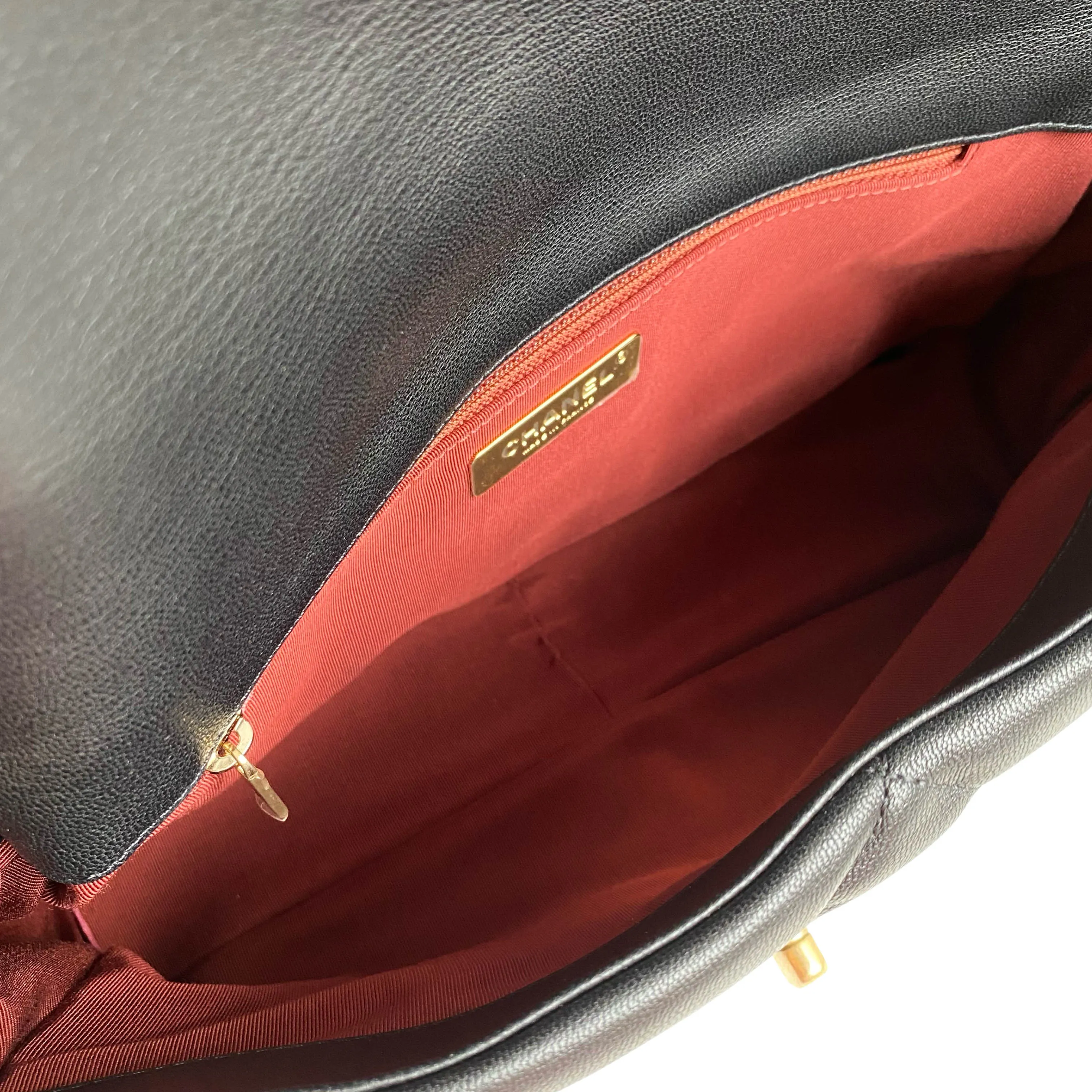 Chanel 19 Medium Flap Bag in Black Goatskin