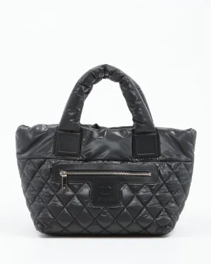 Chanel Black Nylon Quilted Coco Cocoon Reversible Small Tote