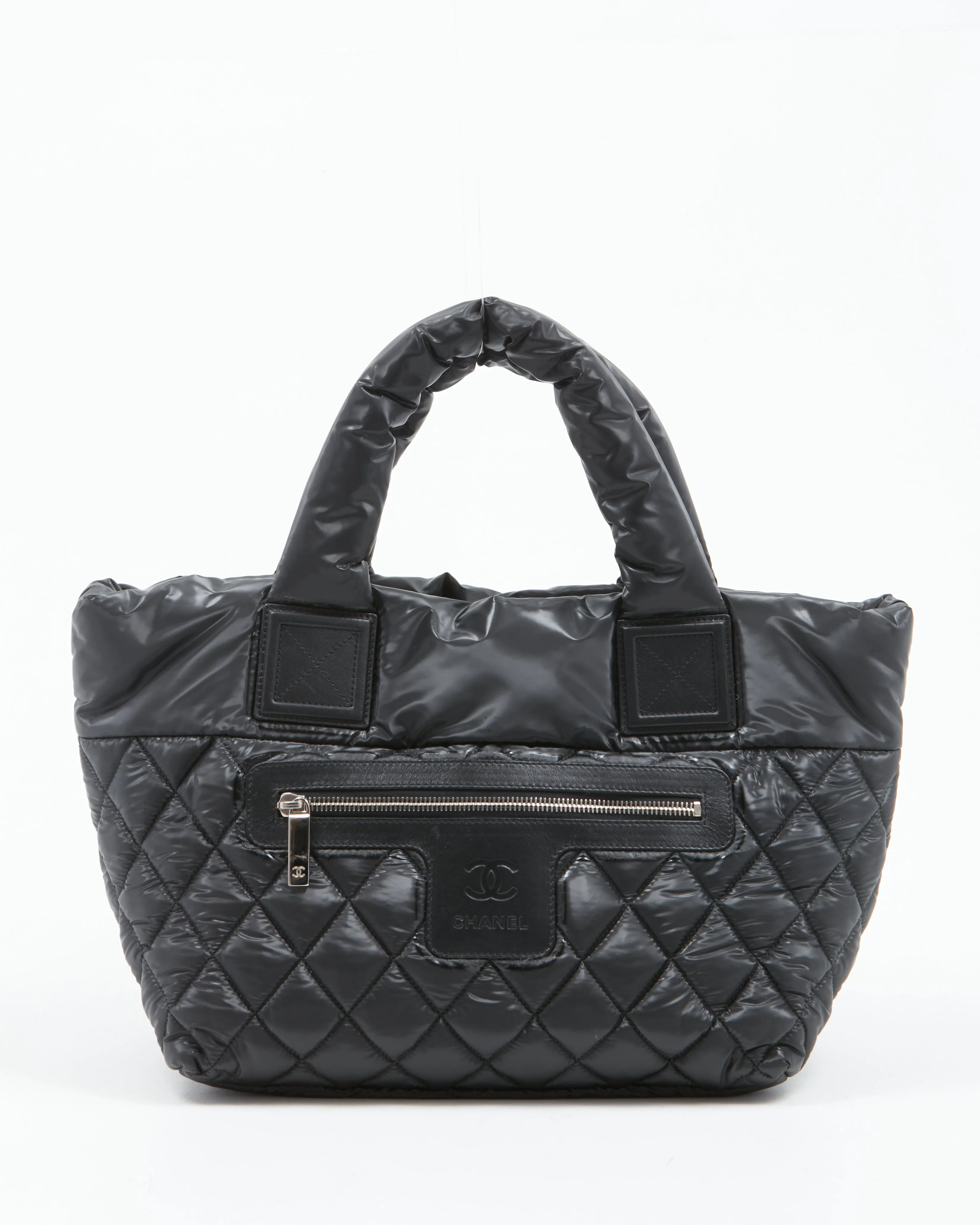 Chanel Black Nylon Quilted Coco Cocoon Reversible Small Tote