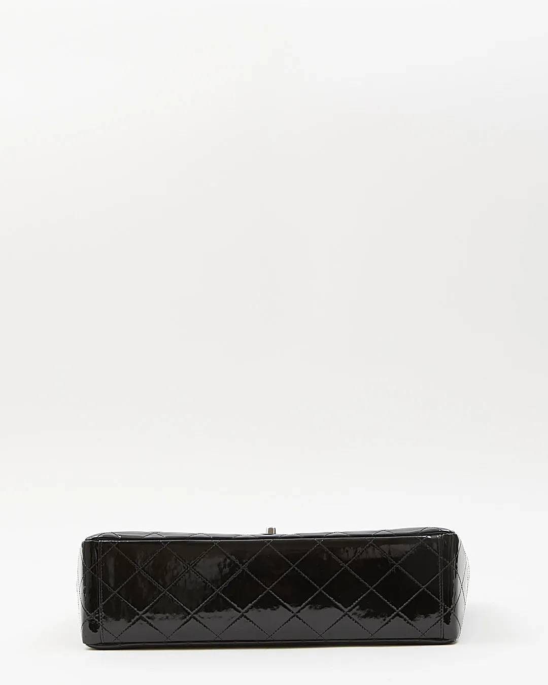 Chanel Black Patent Quilted Classic Single Flap Maxi Chain Bag