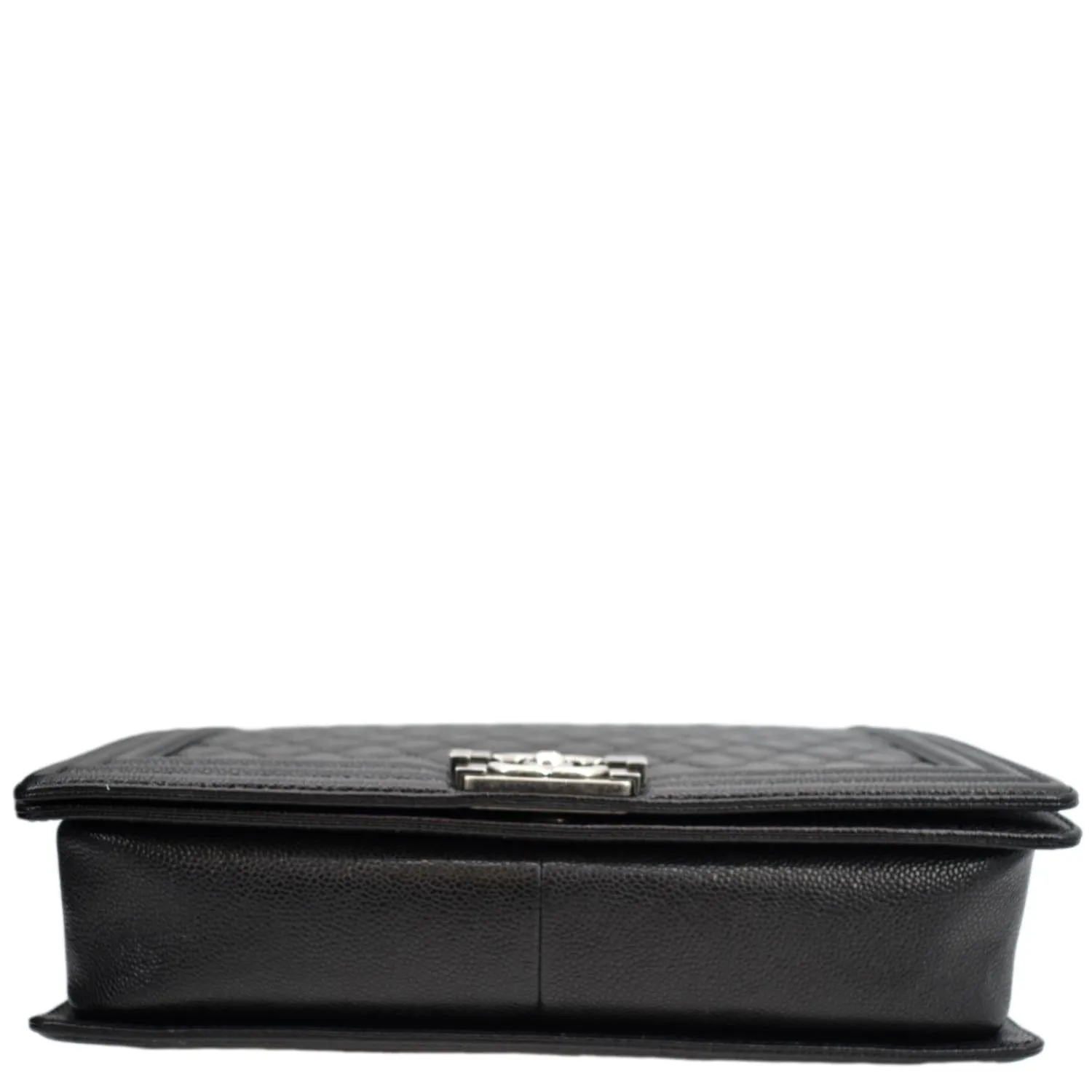 CHANEL Large Boy Flap Leather Shoulder Bag Black
