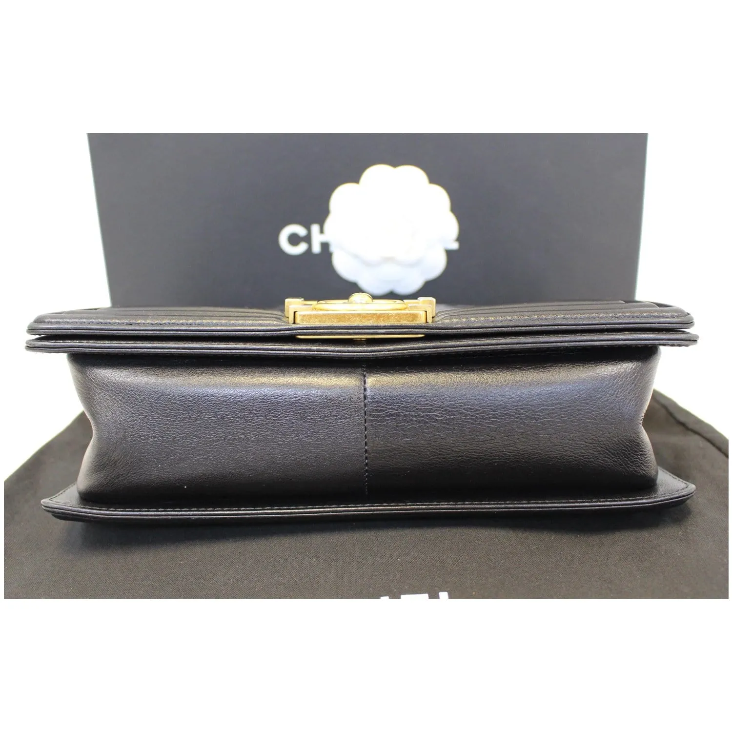 CHANEL Medium Boy Flap Lambskin Leather Shoulder Bag Black - 15% OFF