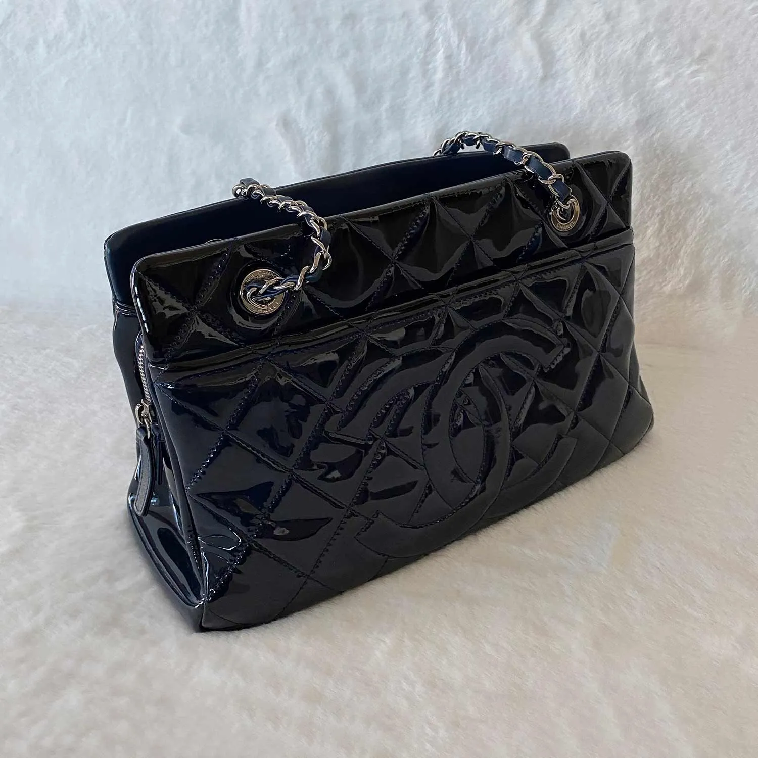 Chanel Patent Leather Timeless Shopper Tote