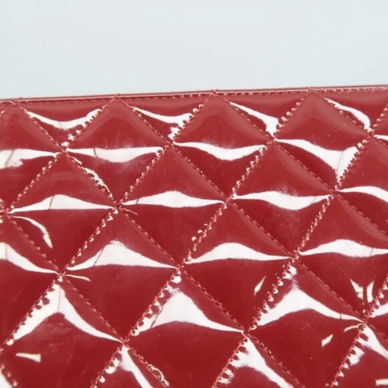 CHANEL Red Patent Leather Wallet