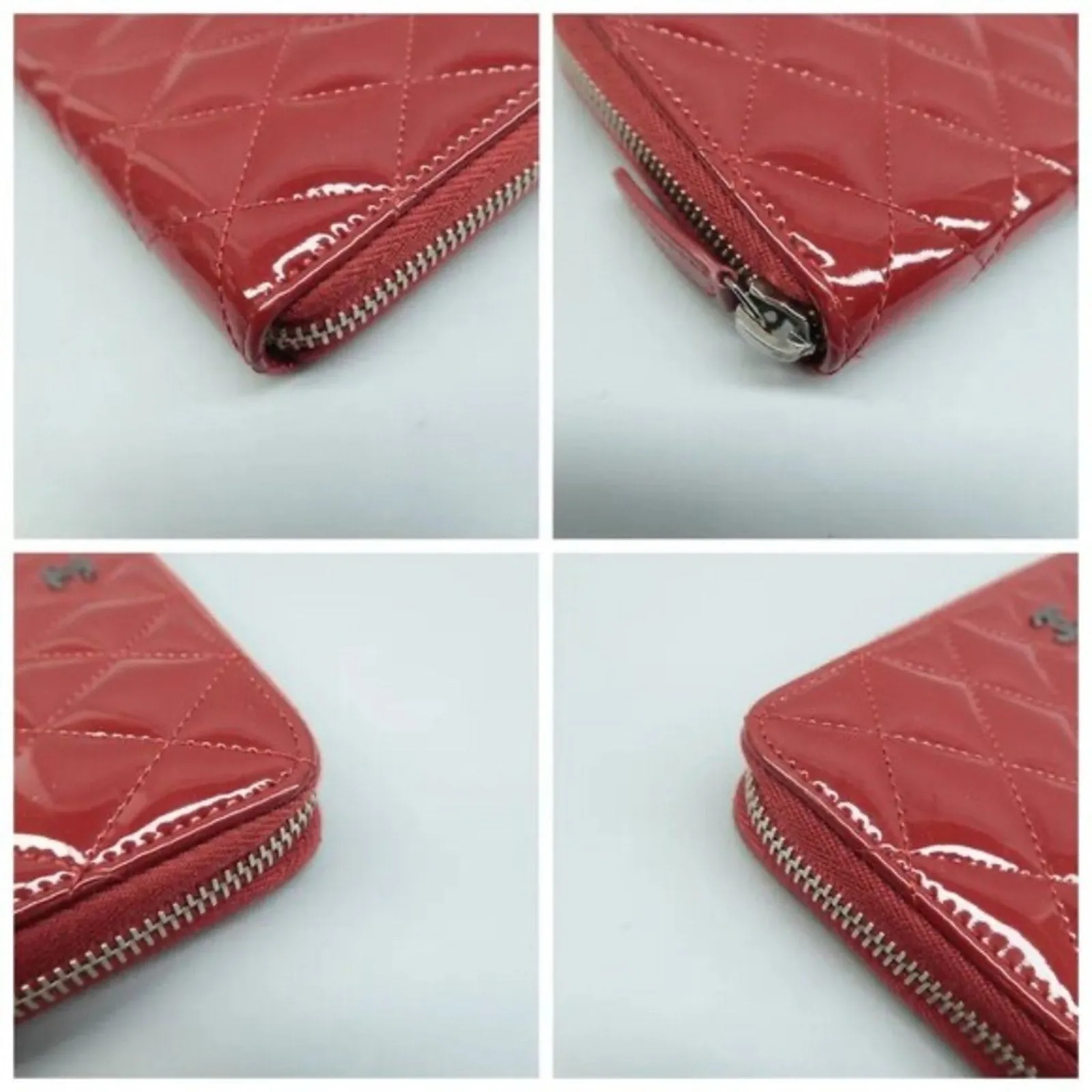 CHANEL Red Patent Leather Wallet