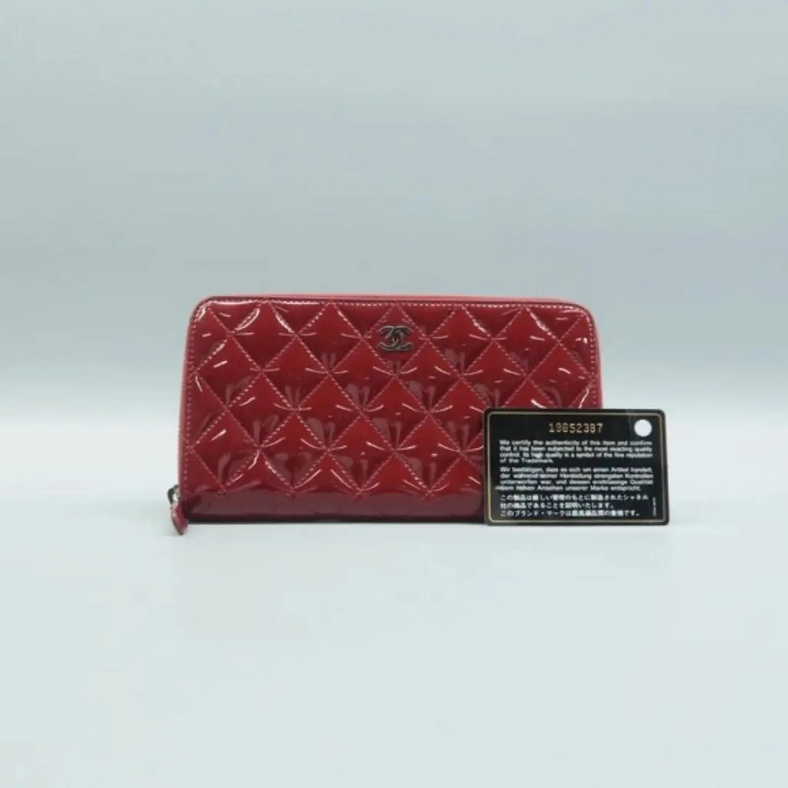 CHANEL Red Patent Leather Wallet