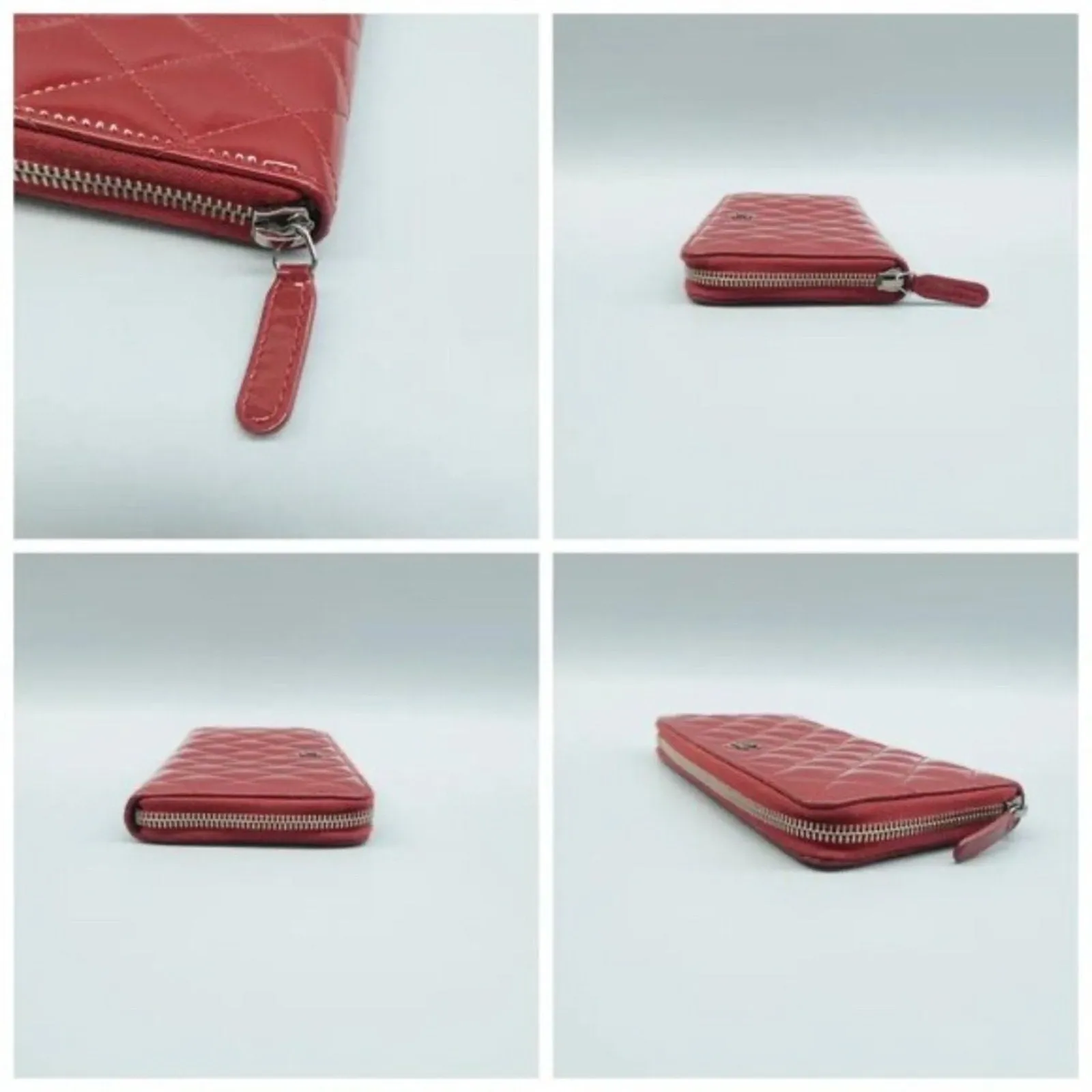 CHANEL Red Patent Leather Wallet
