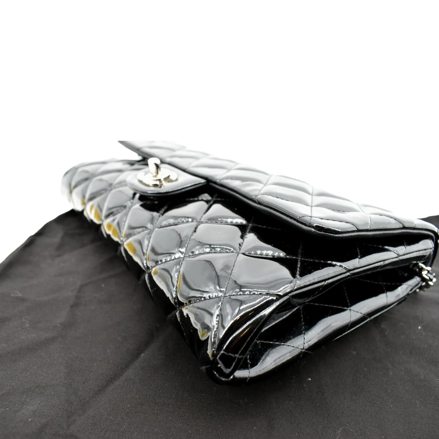 CHANEL Timeless Classic Flap Patent Leather Shoulder Bag Black 17867021