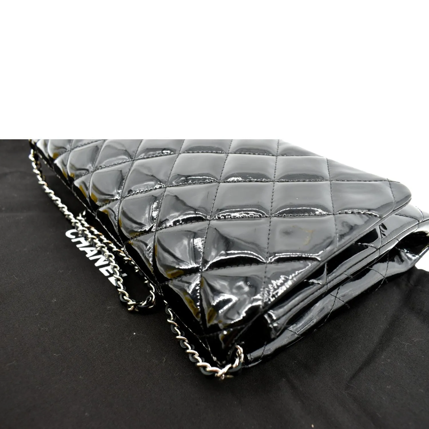 CHANEL Timeless Classic Flap Patent Leather Shoulder Bag Black 17867021
