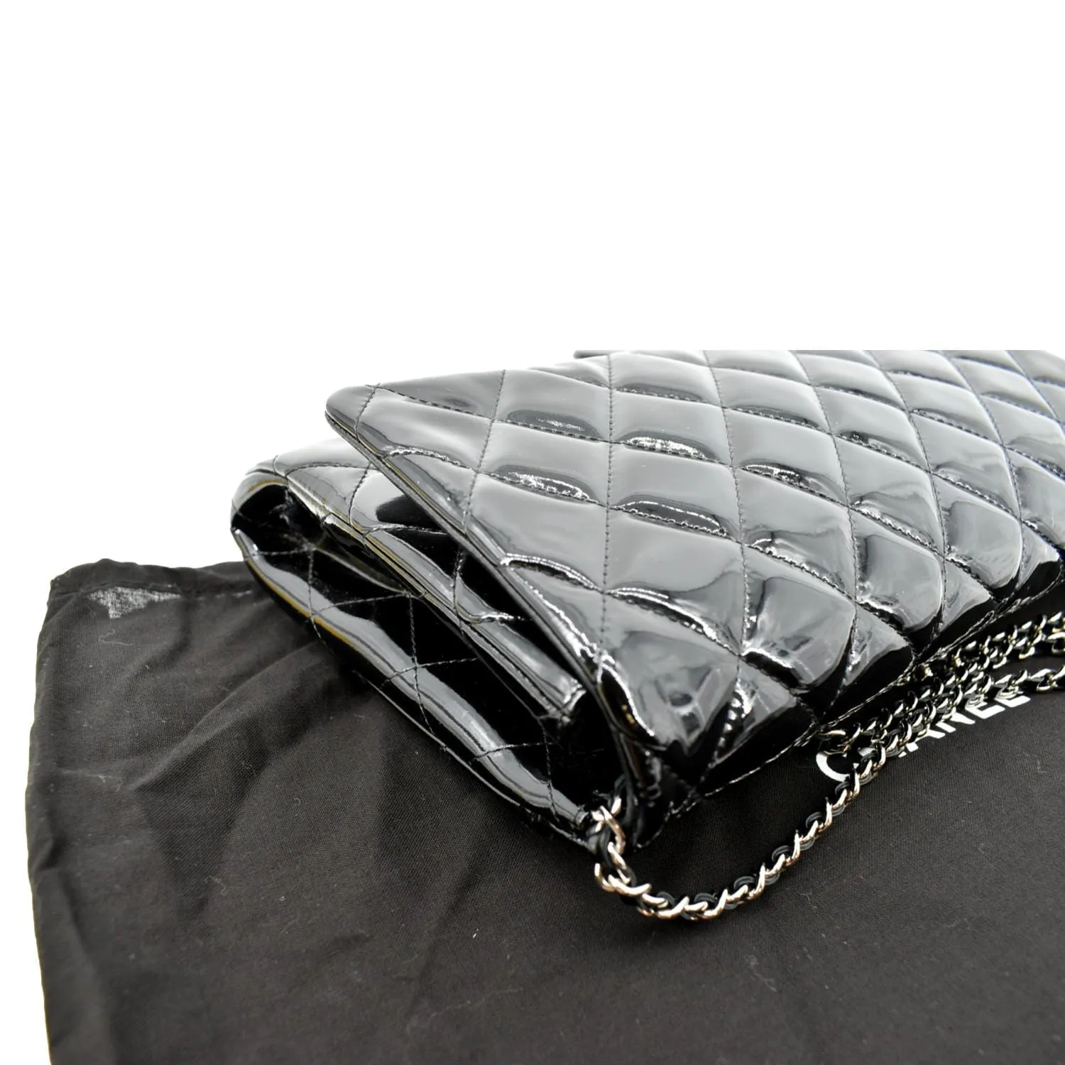 CHANEL Timeless Classic Flap Patent Leather Shoulder Bag Black 17867021