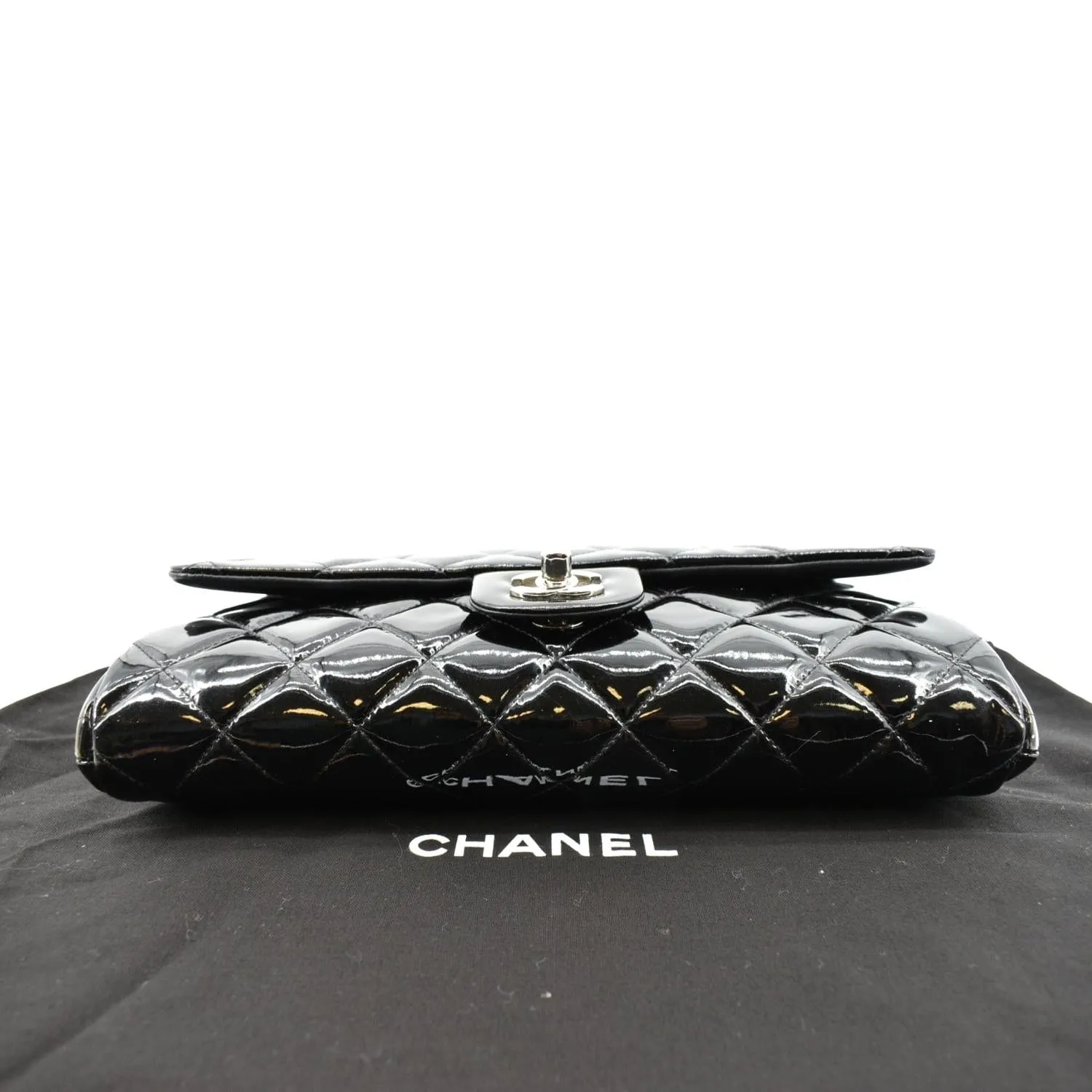 CHANEL Timeless Classic Flap Patent Leather Shoulder Bag Black 17867021
