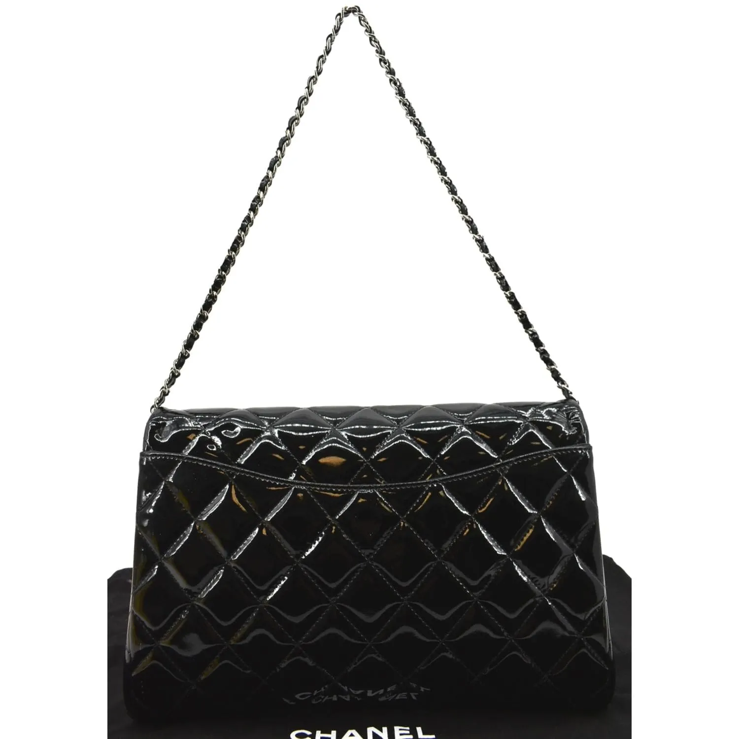 CHANEL Timeless Classic Flap Patent Leather Shoulder Bag Black 17867021