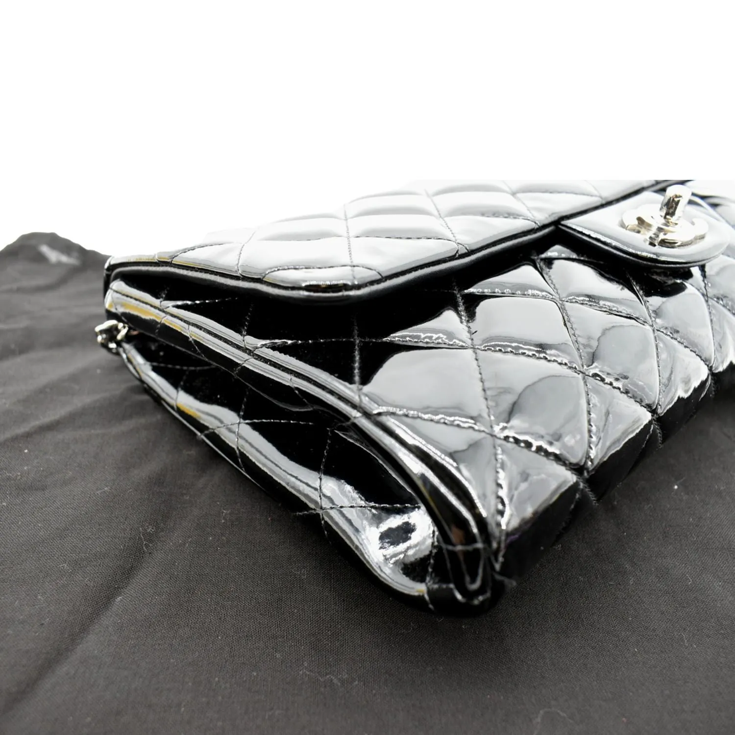 CHANEL Timeless Classic Flap Patent Leather Shoulder Bag Black 17867021