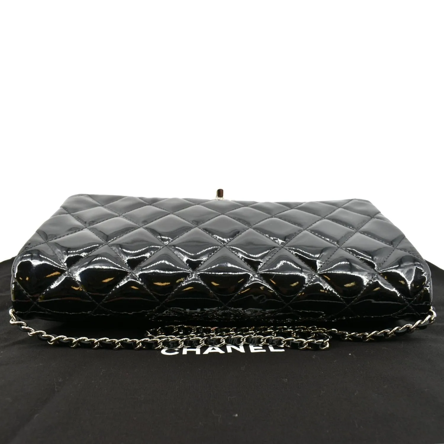 CHANEL Timeless Classic Flap Patent Leather Shoulder Bag Black 17867021