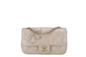 CHANEL VICTORY PEACE MINI FLAP LIGHT GOLD LAMBSKIN GOLD HARDWARE(2353xxxx) WITH DUST COVER  , NO CARD
