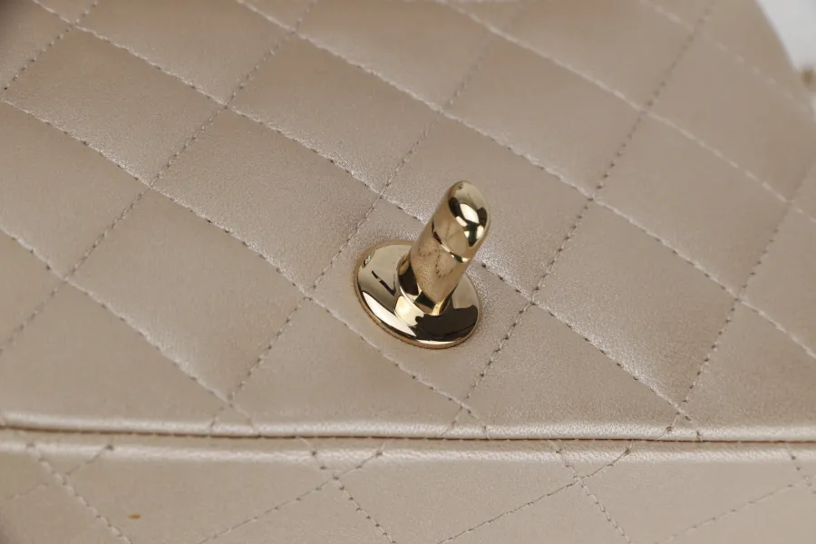 CHANEL VICTORY PEACE MINI FLAP LIGHT GOLD LAMBSKIN GOLD HARDWARE(2353xxxx) WITH DUST COVER  , NO CARD