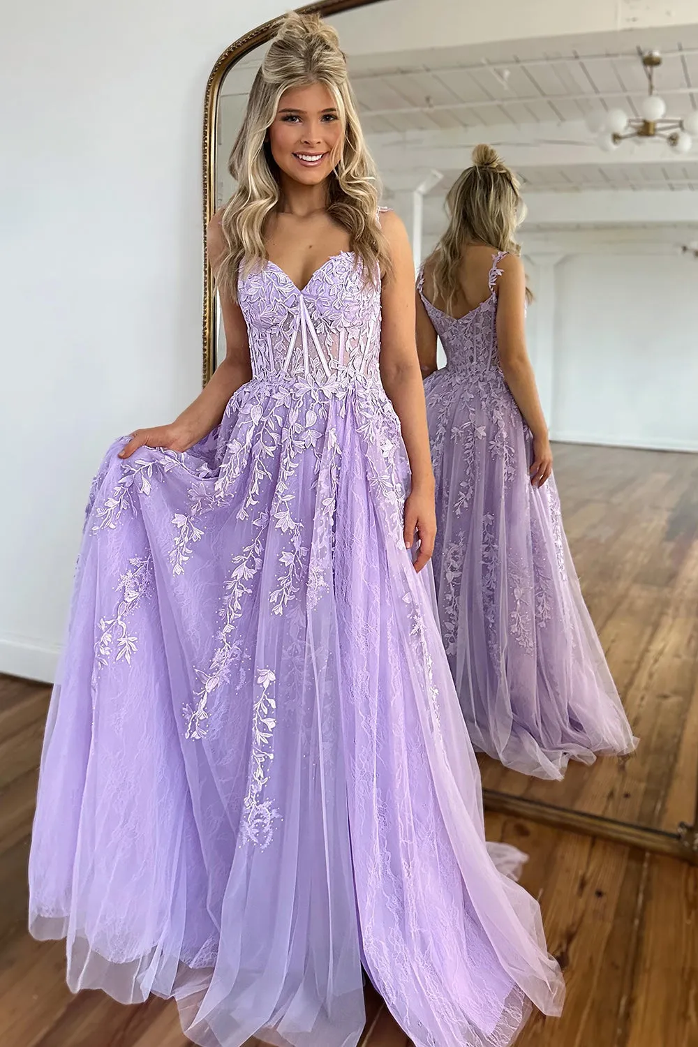 Charcoal Off the Shoulder Prom Dress with Appliques