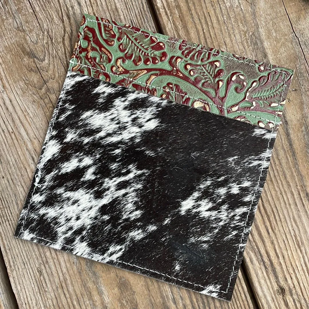 Checkbook Cover - Black & White w/ Cucumber Melon Tool