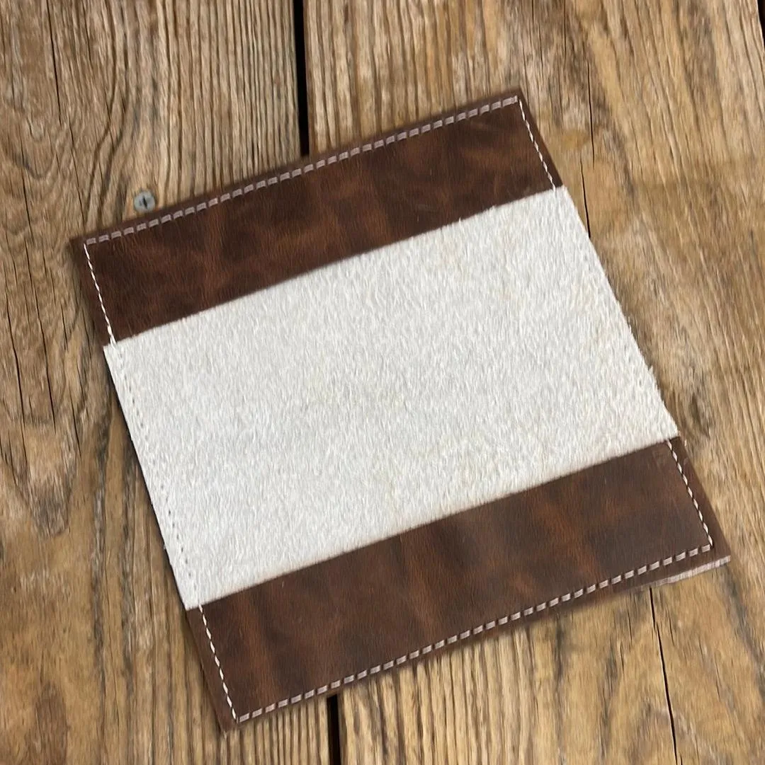 Checkbook Cover - Brindle w/ Mint Paisley