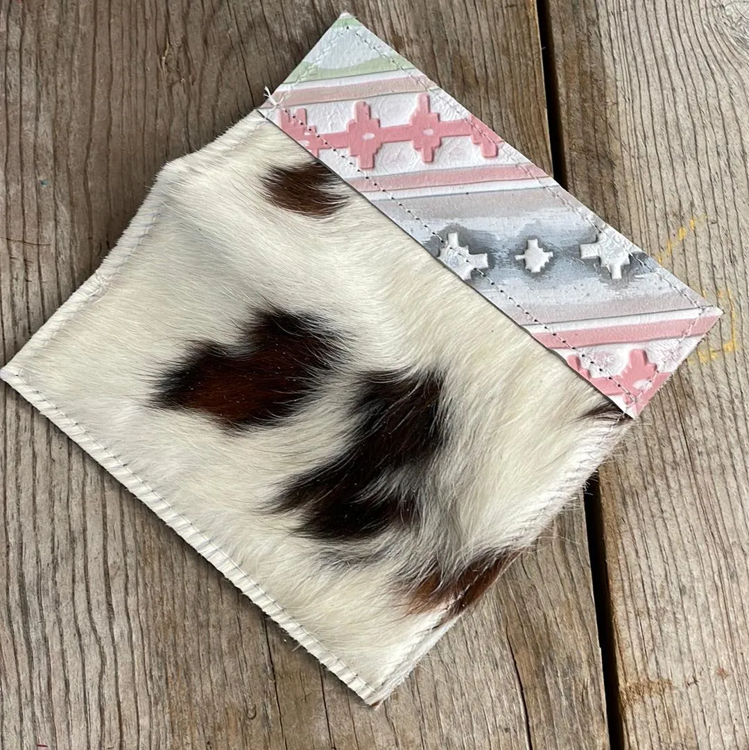 Checkbook Cover - Tricolor w/ Watermelon Wine