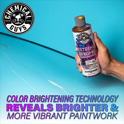 Chemical Guys CWS20716 Extreme Bodywash & Wax Foaming Car Wash Soap, (Works with Foam Cannons, Foam Guns or Bucket Washes) Safe for Cars, Trucks, Motorcycles, RVs & More, 16 fl oz, Grape Scent