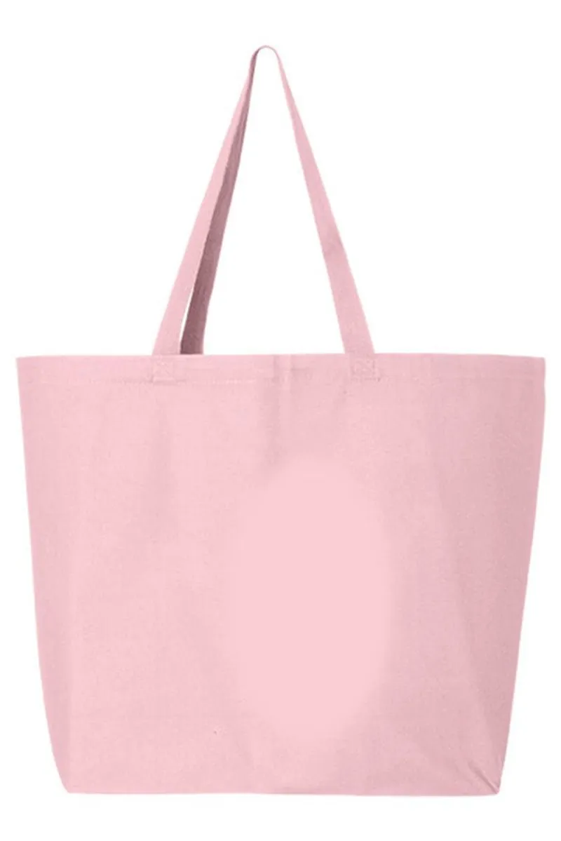 Chinoiserie Pink Merry Christmas Canvas Jumbo Tote