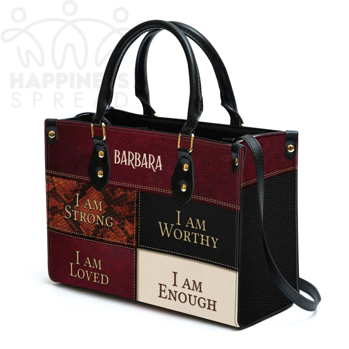Christianart Handbag, Personalized Hand Bag, I Am Strong I Am Worthy I Am Loved I Am Enough, Personalized Gifts, Gifts for Women.