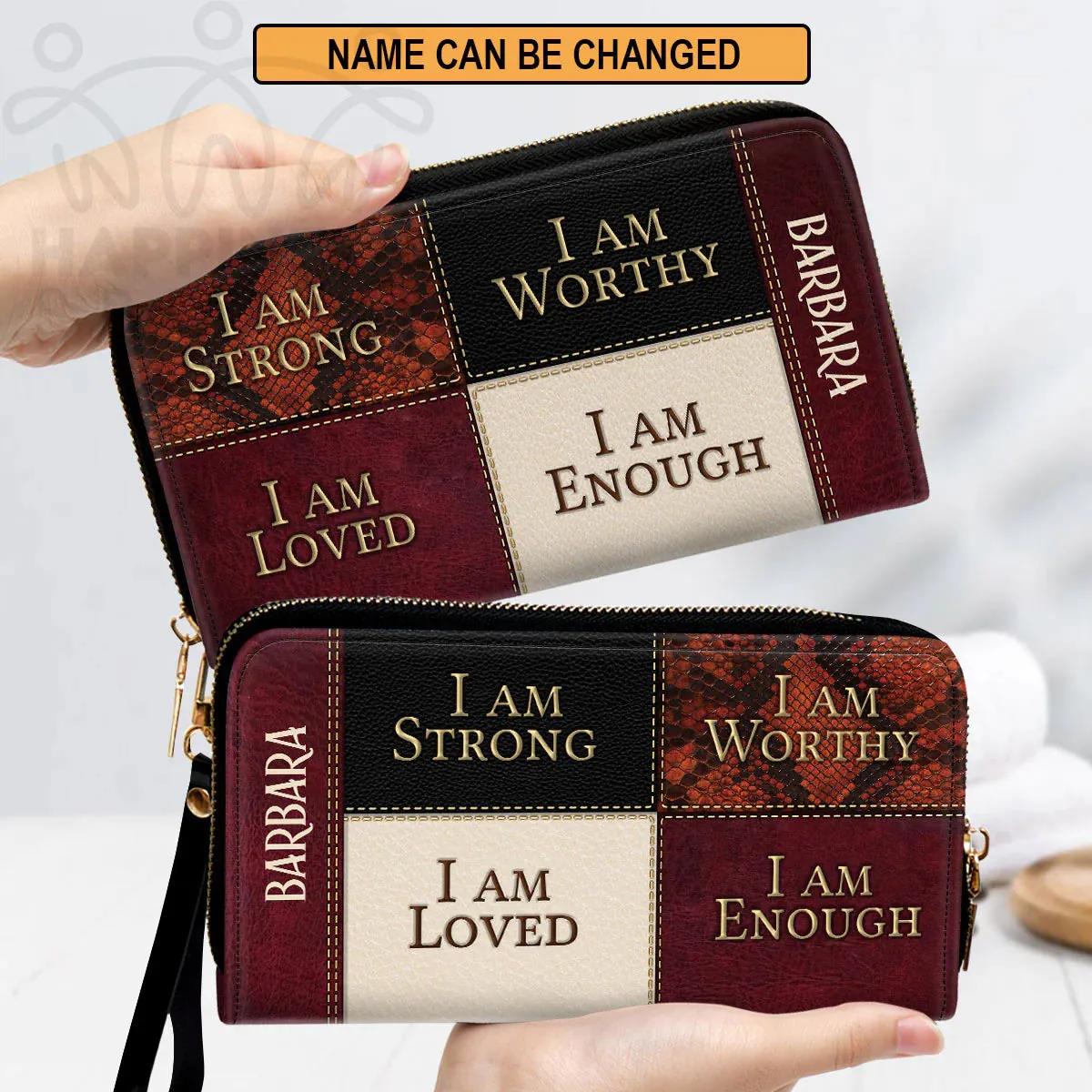 Christianart Handbag, Personalized Hand Bag, I Am Strong I Am Worthy I Am Loved I Am Enough, Personalized Gifts, Gifts for Women.