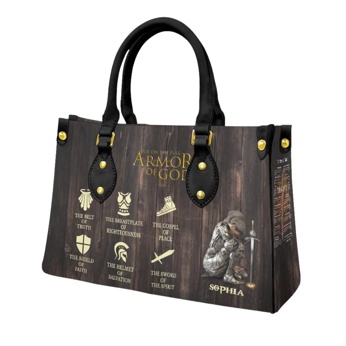 Christianartbag Handbags, Put On The Full Armor Of God Leather Bags, Personalized Bags, Gifts for Women, Christmas Gift, CABLTB01240823.